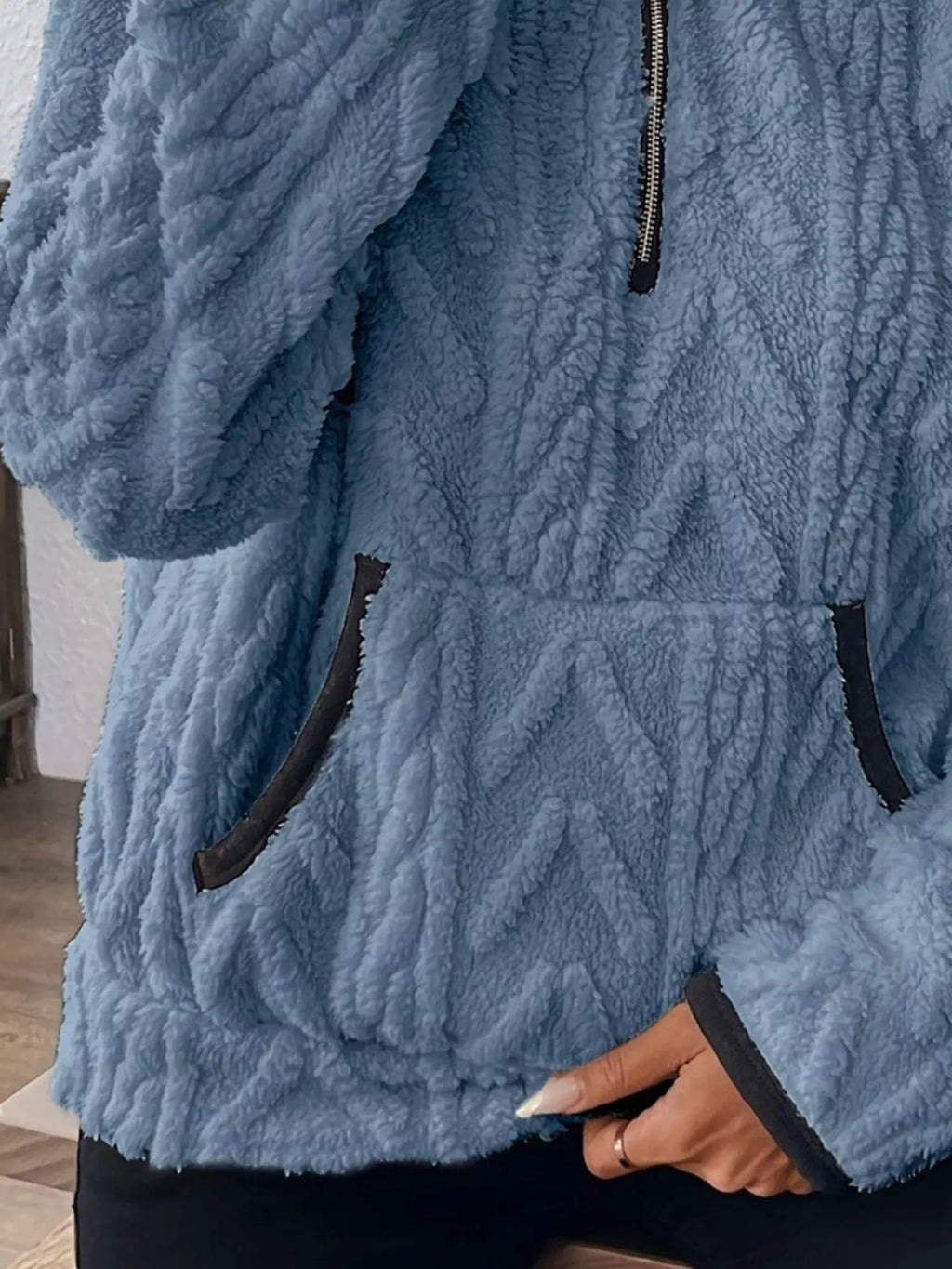 Trendsi Full Size Fleece Half Zip Sweatshirt Plus Size