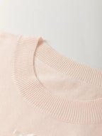 Sarah Express Women's Pearl Embellished Bow Detail Short Sleeve Sweater