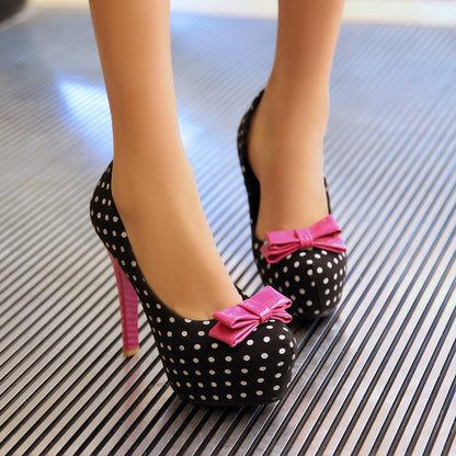 Sarah Express Bow Stiletto High Heels Pointed Toe Women's Dress Shoes