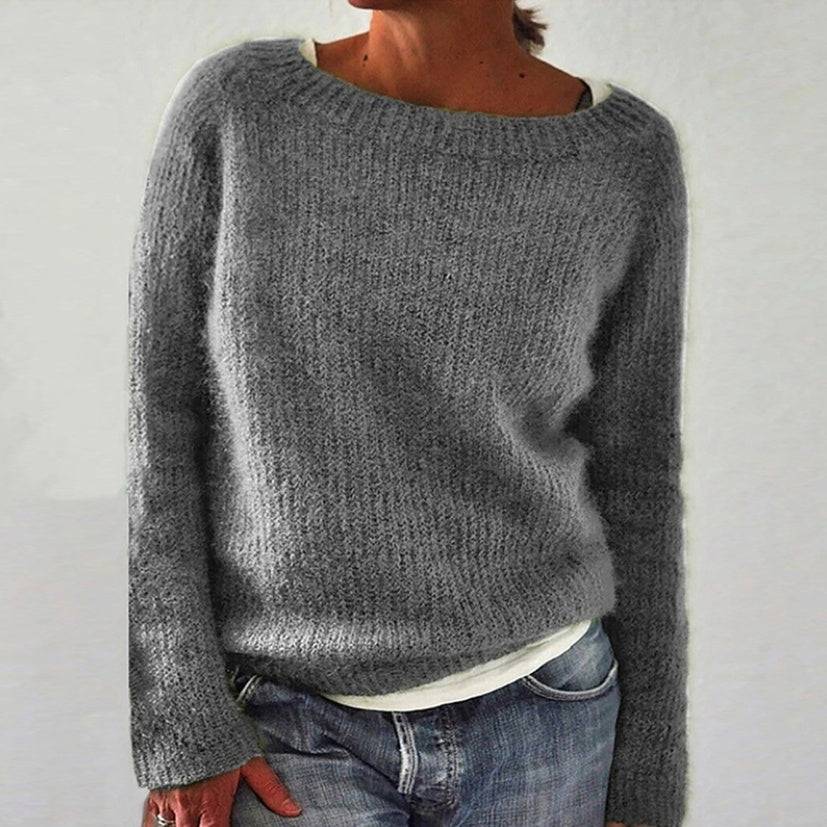 Women's Knit Sweater Casual Plain Fine Wool Moderate Thickness Long Sleeve