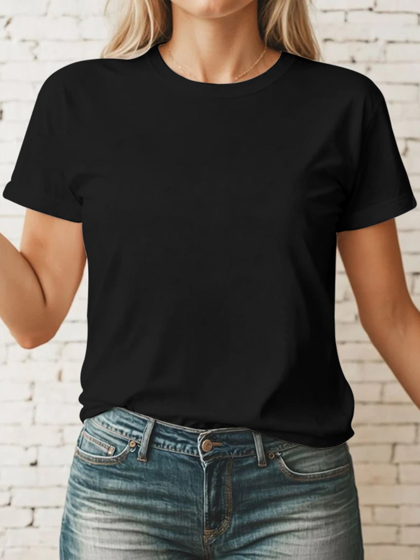 Women's Round Neck Short Sleeve Cotton T-Shirt 3D Print Casual