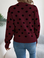 Sarah Express Women's Polka Dot Round Neck Sweater
