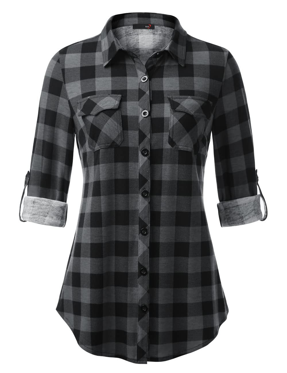Women's Plaid Button Front Shirt Long Sleeve Casual Cardigan