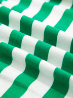 Sarah Express Women's Stripe Colorblock Collared V Neck Cropped Top