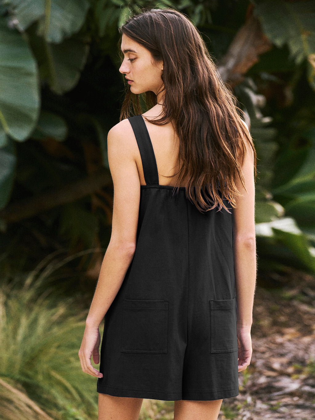 Women's Solid Color Romper - Wide Waist Jumpsuit Shorts with Micro Stretch