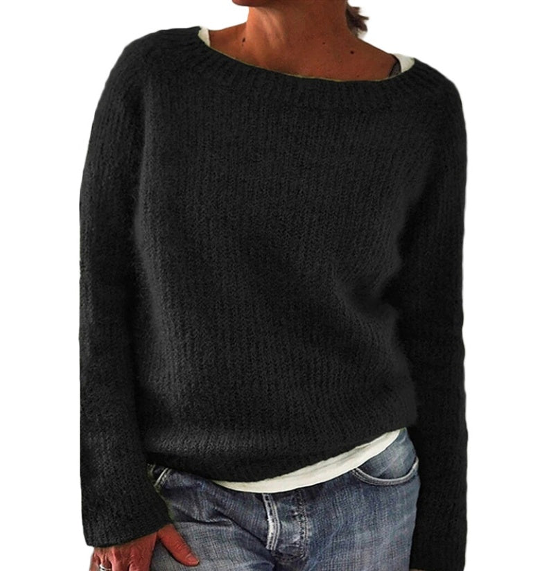 Women's Knit Sweater Casual Plain Fine Wool Moderate Thickness Long Sleeve