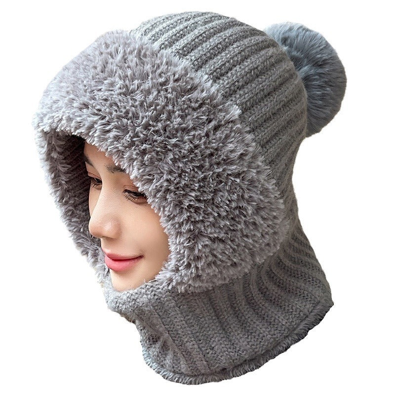 Women's Multifunctional Hat Scarf Combo Winter Windproof Neck Warmer Dome Crown