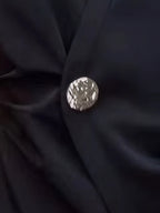 Sarah Express Women's Plus Size Wrap Front Blouse with Decorative Button Detail