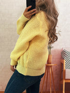 Sarah Express Women's V-Neck Textured Knit Sweater