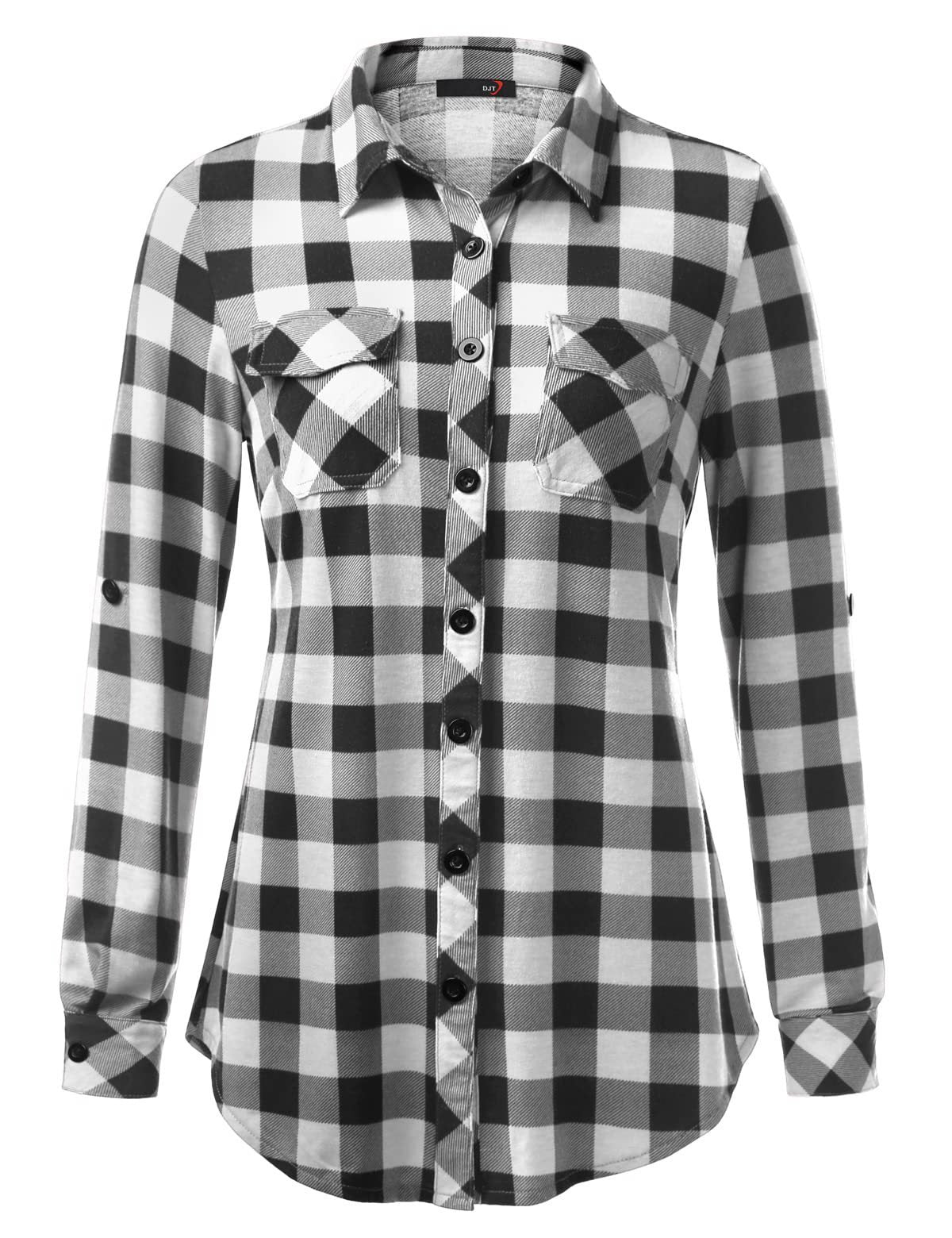 Women's Plaid Button Front Shirt Long Sleeve Casual Cardigan