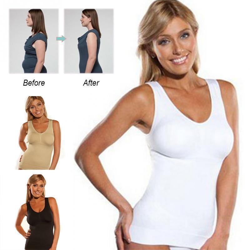 Women's Body Sculpting Tank Top Cami Shaper Compression U-Neck Shapewear