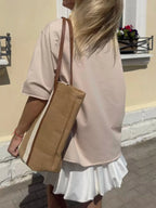 Sarah Express Women's Round Neck Half Sleeve Oversized T-Shirt