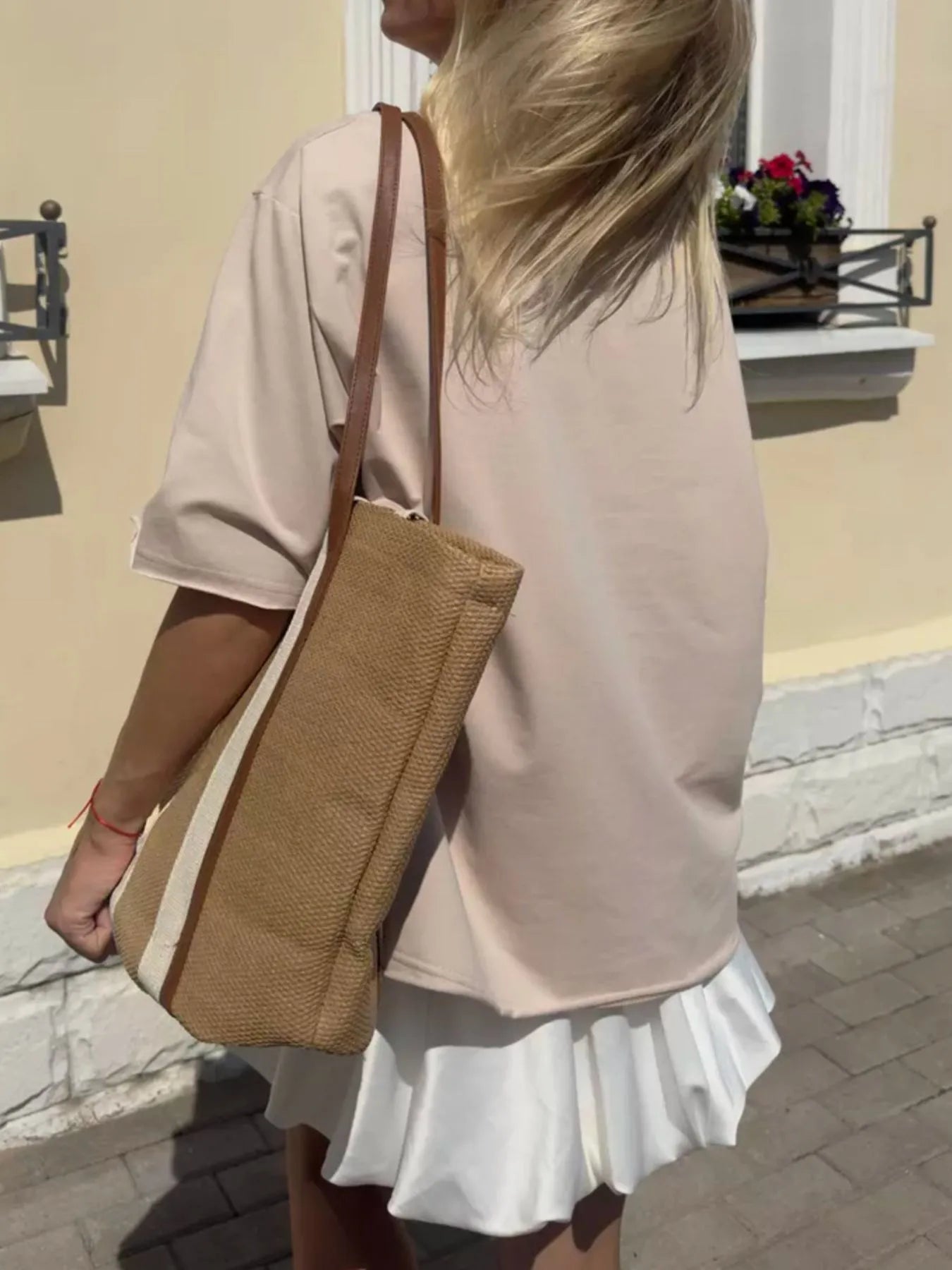 Sarah Express Women's Round Neck Half Sleeve Oversized T-Shirt