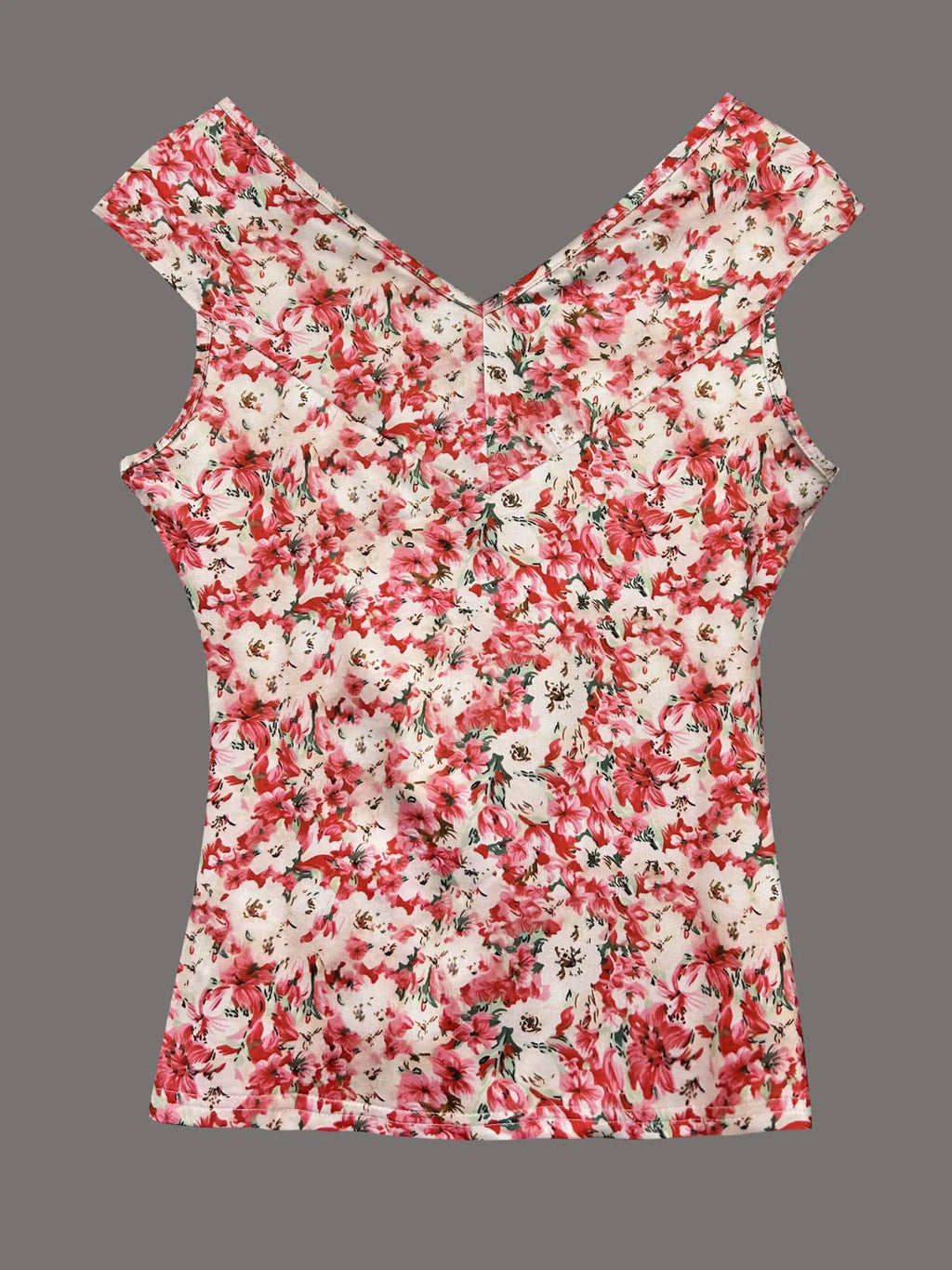 Sarah Express Women's Twisted Front Floral Print Sleeveless Top