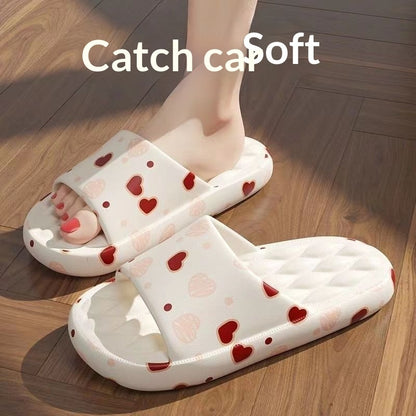 Sarah Express Women's Summer Slide Sandals - Casual Outdoor Slippers with Cute Designs White Rhombus Plaid Love