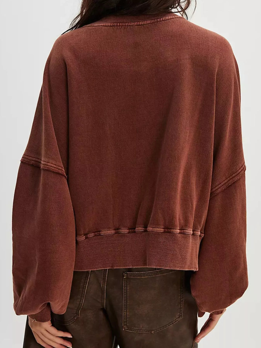 Sarah Express Women's Printed Round Neck Dropped Shoulder Sweatshirt