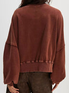 Sarah Express Women's Printed Round Neck Dropped Shoulder Sweatshirt