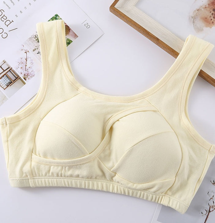 Women's Plus Size Wireless Cotton Comfort Bra Removable Padding