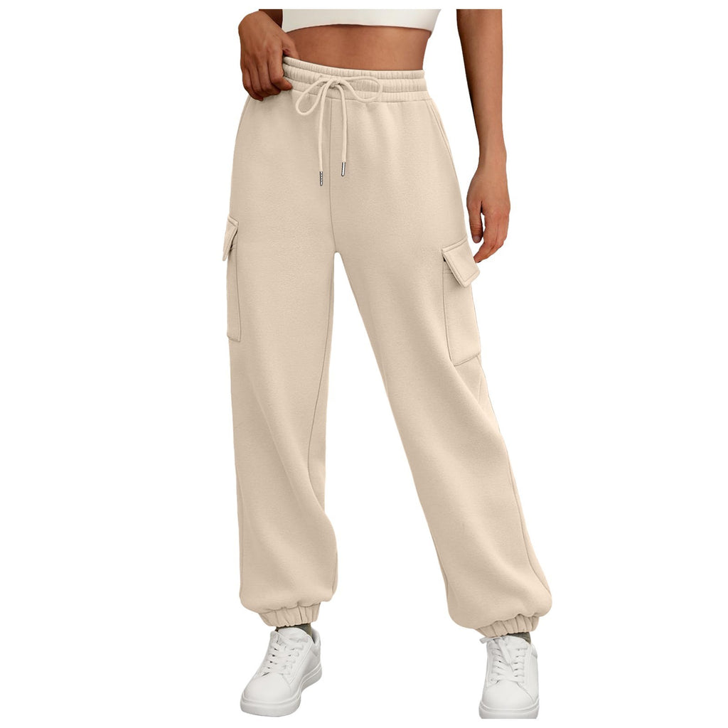 Women's Fleece Lined Baggy Joggers - High Waist Cargo Sweatpants Fall Winter Plus Size