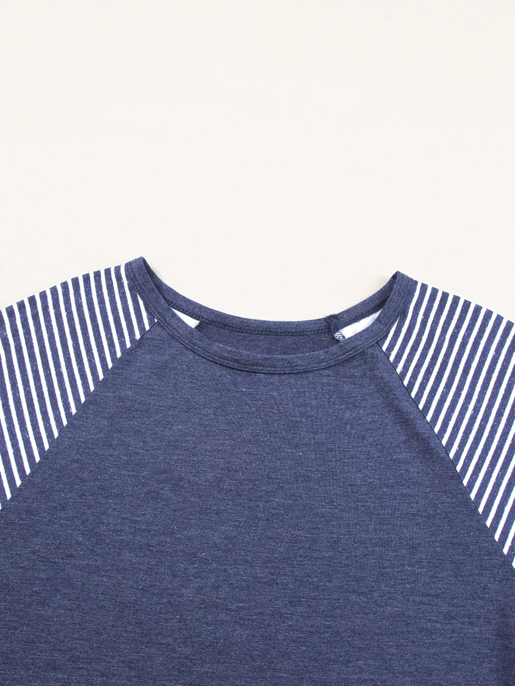 Sarah Express Women's Contrast Print Striped Raglan Long Sleeve Loose Top