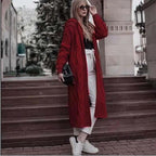 Women's Hooded Long Cardigan Sweater Fleece Oversized Loose Fit