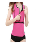 Women's Neoprene Body Sculpting Waist Trainer Vest Zipper Front Sports Waistcoat
