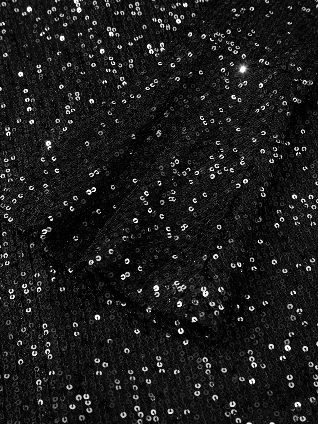 Sarah Express Women's Sequin Mock Neck Bell Sleeve Top - Backless Drape Design