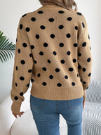 Sarah Express Women's Polka Dot Round Neck Sweater