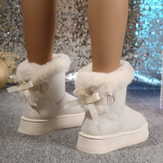 Sarah Express Women's Fleece-Lined Suede Winter Boots | Korean Style Side Zipper High Shaft