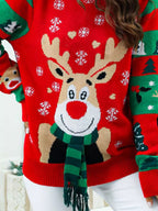 Sarah Express Women's Reindeer Christmas Long Sleeve Sweater