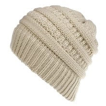 Women's Ponytail Beanie Knit Winter Hat Messy Bun