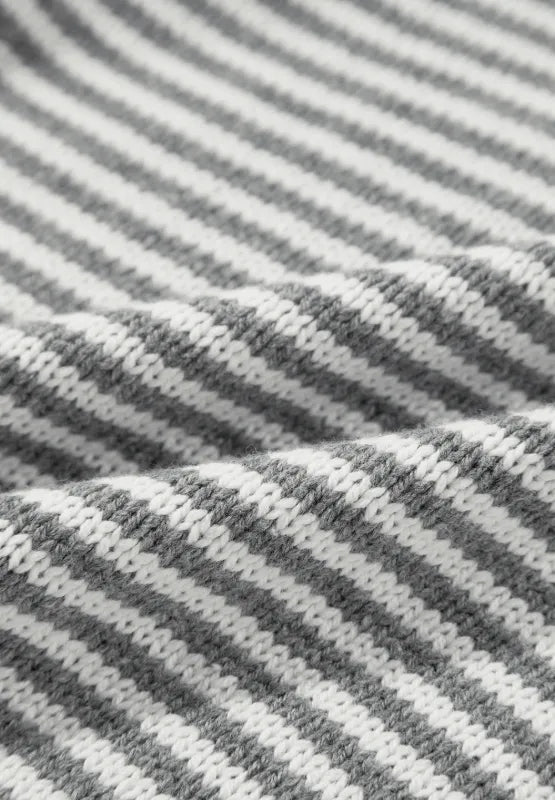 Sarah Express Women's Striped Round Neck Dropped Shoulder Sweater