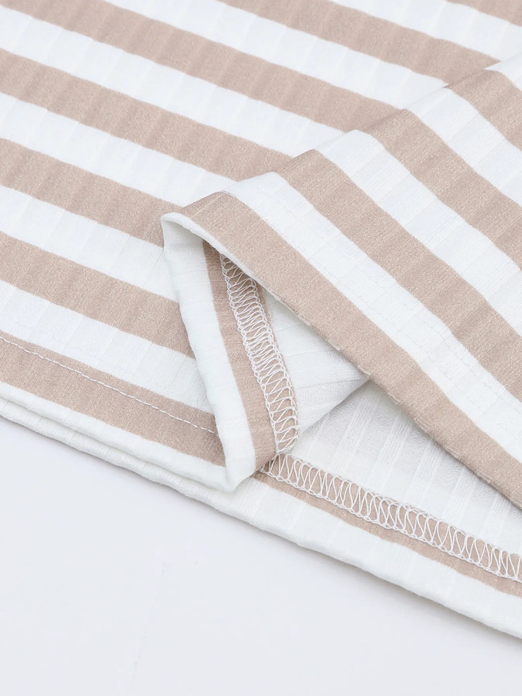 Sarah Express Women's Striped Textured Knit Long Sleeve Tee