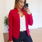 Women's Professional Blazer Casual Suit Collar Long Sleeve Jacket