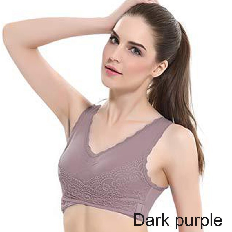 Women's Wireless Sports Bra Lace Detail Seamless