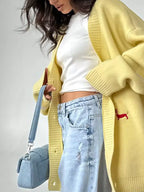 Sarah Express Women's Embroidered Button Up Cardigan