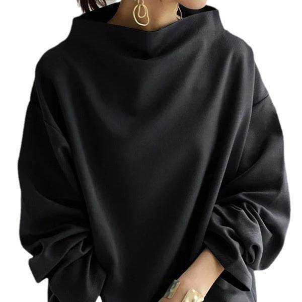 Women's Solid Color Loose Casual Top Long Sleeve