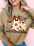 Sarah Express Women's Halloween Ghost Graphic Drop Shoulder Sweatshirt