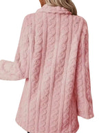 Sarah Express Women's Double-Breasted Fleece Longline Coat