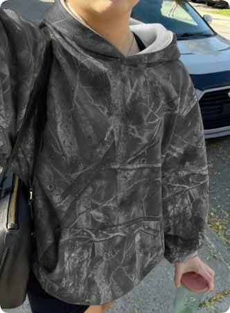 Women's Jungle Maple Leaf Branches Hoodie Long Sleeve Pullover