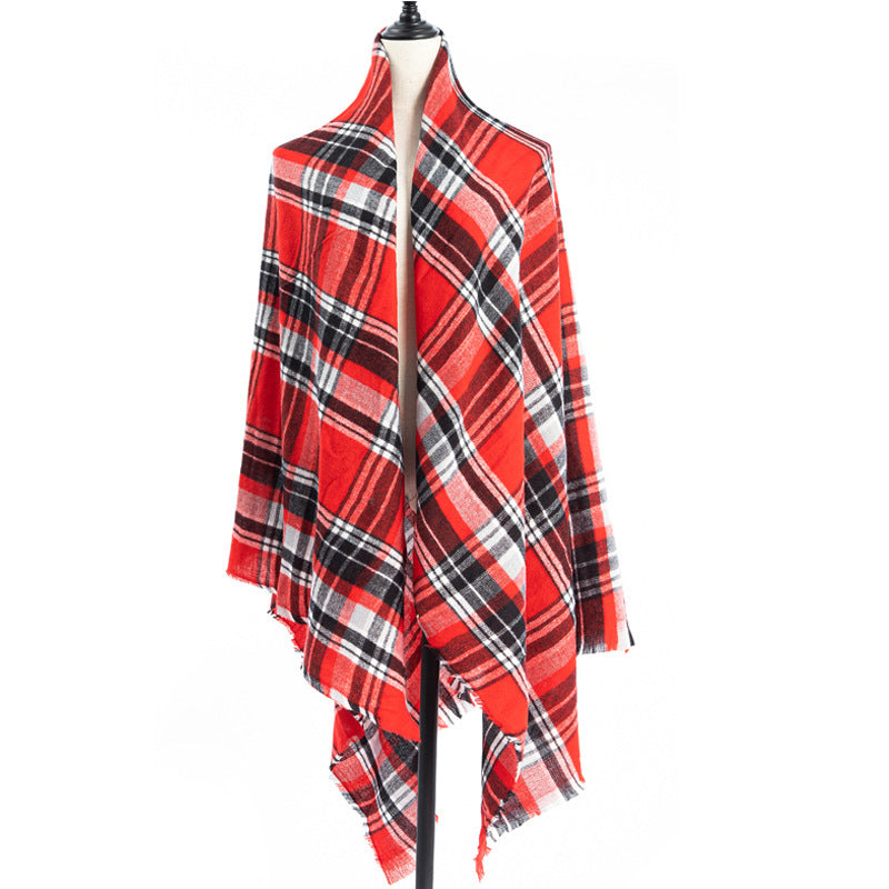 Women's Oversized Square Scarf Cashmere-like Double-Sided Shawl 140cm Woven Fall Winter Accessory