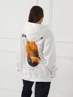 Sarah Express Women's Printed Long Sleeve Hoodie Sweatshirt - Casual Pullover Top for Fall Winter