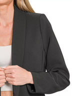 Sarah Express Women’s Lined Open-Front Blazer for Work Office