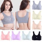 Women's Plus Size Wireless Cotton Comfort Bra Removable Padding
