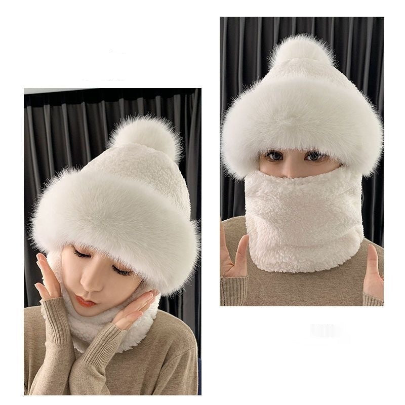 Fleece-Lined Winter Hat with Ear Protection and Neck Warmer