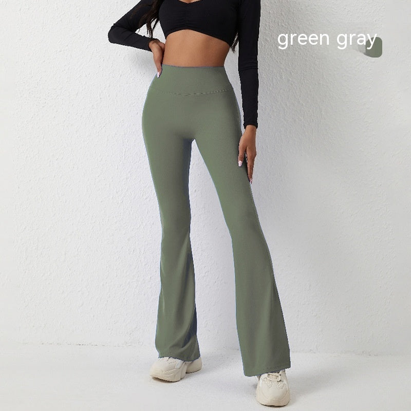 High Waist Wide Leg Fitness Pants Sculpting Nylon Blend
