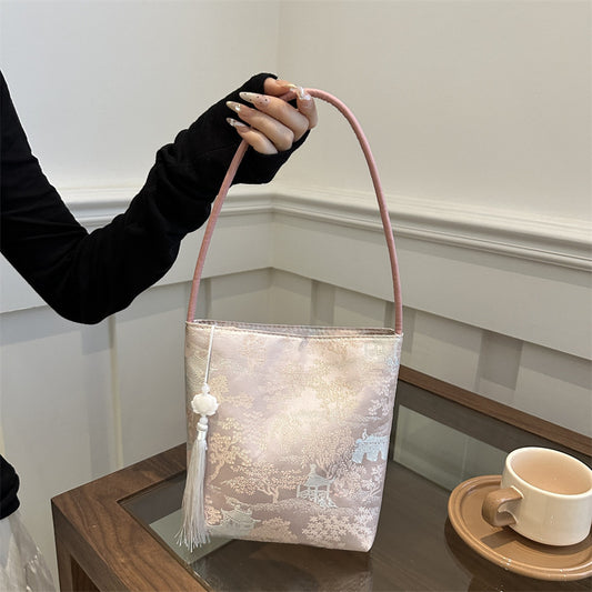 Sarah Express Chinese-Style Vintage Hanfu Bucket Handbag