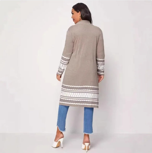 Women's Long Sequin Cardigan Jacket V-Neck Loose Fit Plus Size