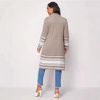 Women's Long Sequin Cardigan Jacket V-Neck Loose Fit Plus Size