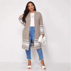 Women's Long Sequin Cardigan Jacket V-Neck Loose Fit Plus Size